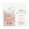 Chic White Pink Floral Gold Girl Photo Baptism 