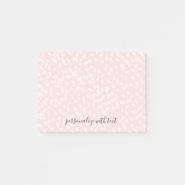 Chic White Pink Spots Post-it Notes (Front)