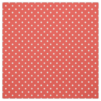 Chic White Polka Dots on Bright Red Pattern Fabric