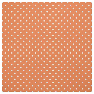Chic White Polka Dots on Orange Pattern Fabric