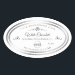 Chic White Product Label Silver Frame with Logo<br><div class="desc">*** Vintage style with rose and logo in white and silver. *** Make a lasting impression with this stylish and classy product packaging label design featuring a pretty rose graphic with curved ornaments and two shimmering silver frames on different colored backgrounds. (find on my shop „YOUR FAVORITE“) Easily customize this...</div>