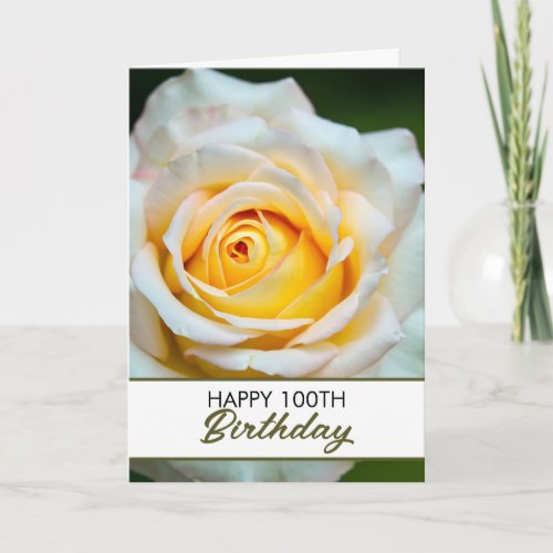 Chic White Rose 100th Birthday
