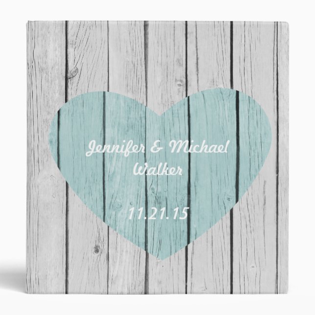 Chic White Rustic Faux Wood Binder (Front)