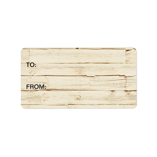 Chic White Rustic Wood Label (Front)