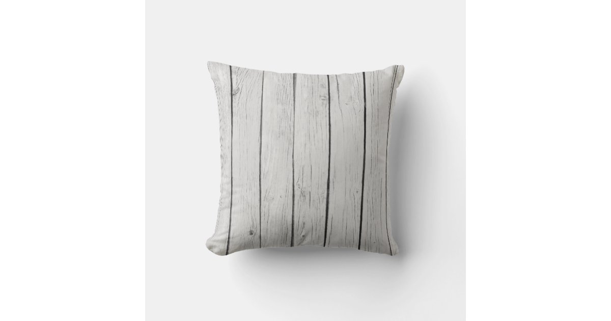 Image showcasing Chic White Rustic Wood Throw Pillow | Zazzle