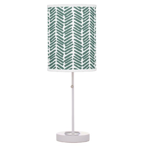 Chic White Sage Green Gray Abstract Chevron Table Lamp