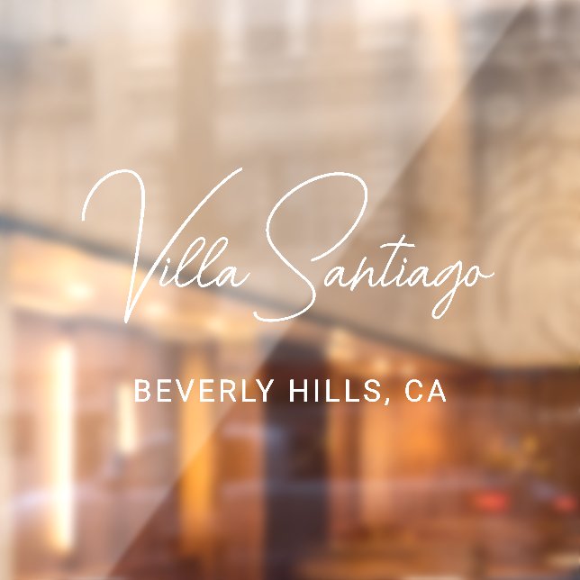 Chic White Script Home Residence Name Window Cling (Sheet 2)