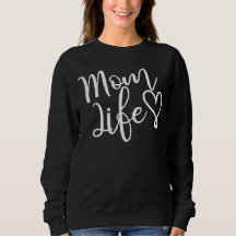 Chic White Script Mom Life Heart