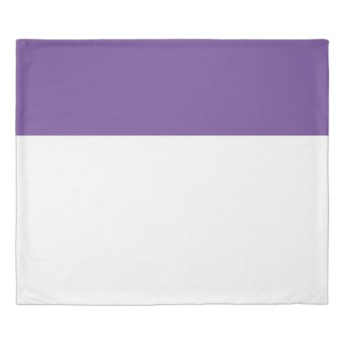 Chic White Slender Top Edge Purple Color Block Duvet Cover