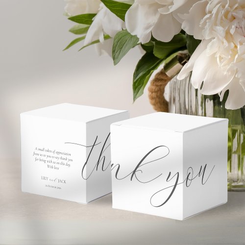 Chic White Wedding Thank you  Welcome Favor Box