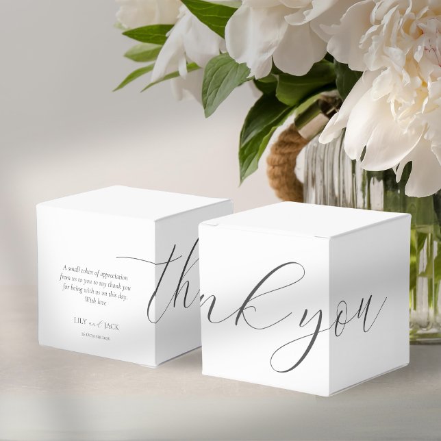 Chic White Wedding Thank you | Welcome Favor Box (Creator Uploaded)