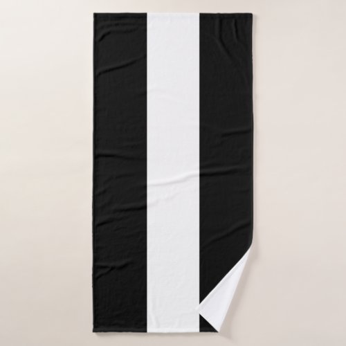 Chic Wide Black White Ship Shape Nautical Stripes Bath Towel Set