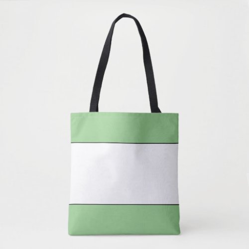 Chic Wide Outlined White Light Green Edge Stripes  Tote Bag