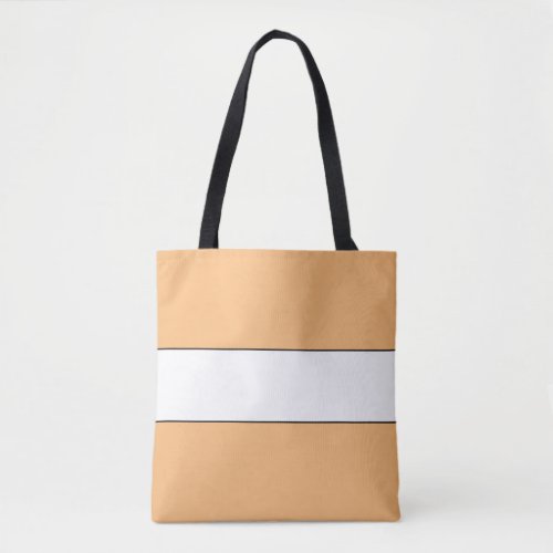 Chic Wide Pastel Peach Orange White Sporty Stripes Tote Bag