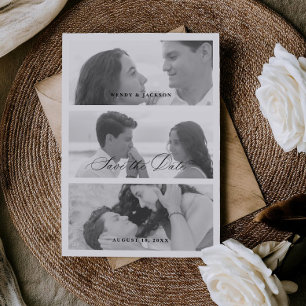 Chic Wide Photo Save The Date Announcement Card