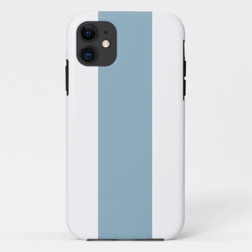 Chic Wide Soft Ocean Blue White Vertical Stripes iPhone 11 Case