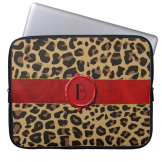 Chic Wild Animal Print with Monogram Laptop Case