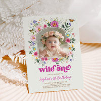 Chic Wild One Spring Wildflower 1st Birthday Photo