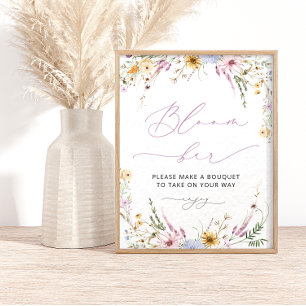 Chic Wildflower Bloom Flower Bar Poster