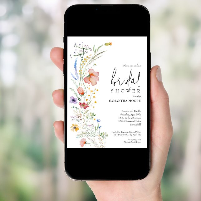 Chic Wildflower Bridal Shower Arch Invitation (Front Digital)