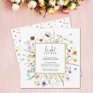 Chic Wildflower Bridal Shower Invitation