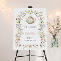 Chic Wildflower Bridal Shower Tea Party Welcome