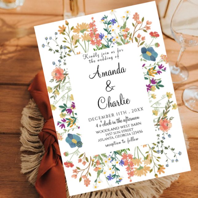 Chic Wildflower  Garden Wedding Invitation (Creator Uploaded)