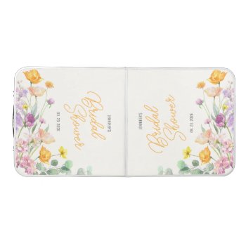 Chic Wildflower Script Bridal Shower Beer Pong Table by antiquechandelier at Zazzle