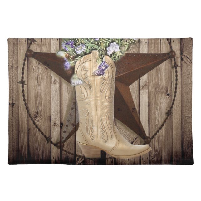 Chic Wildflower Texas Star Western country cowgirl Placemat (Front)