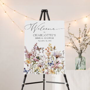 Chic Wildflower Watercolor Floral Bridal Shower Foam Board