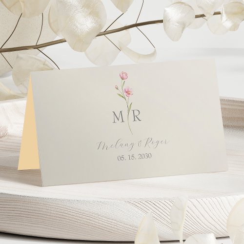 Chic Wildflower Wedding Place Card