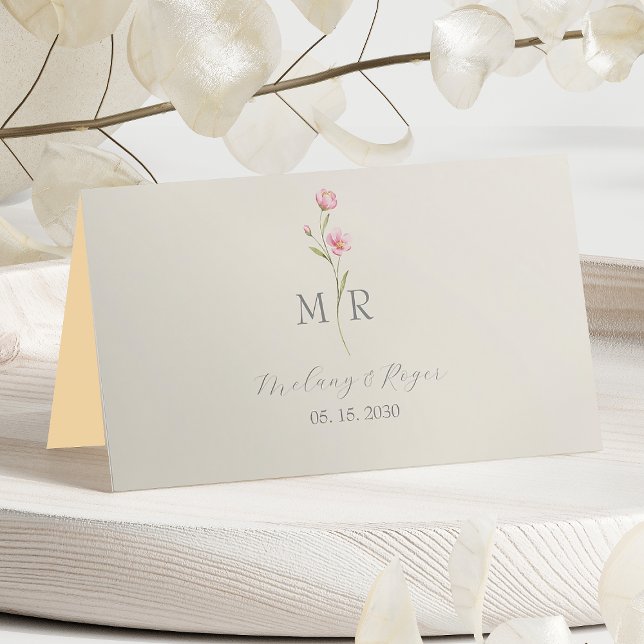 Chic Wildflower Wedding Place Card (Creator Uploaded)