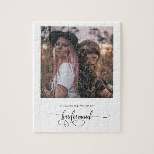 Chic Will You Be My Bridesmaid Proposal Photo Jigsaw Puzzle