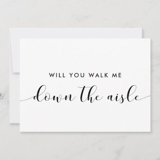 Chic Will You Walk Me Down The Aisle Proposal Card Zazzle