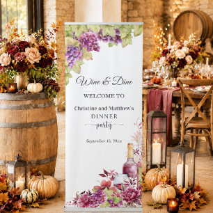 Chic Wine and Dine Dinner Party Welcome Retractable Banner