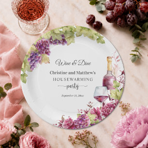 Chic Wine and Dine Housewarming Party Paper Plates