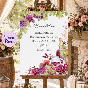 Chic Wine and Dine Housewarming Party Welcome Foam Board