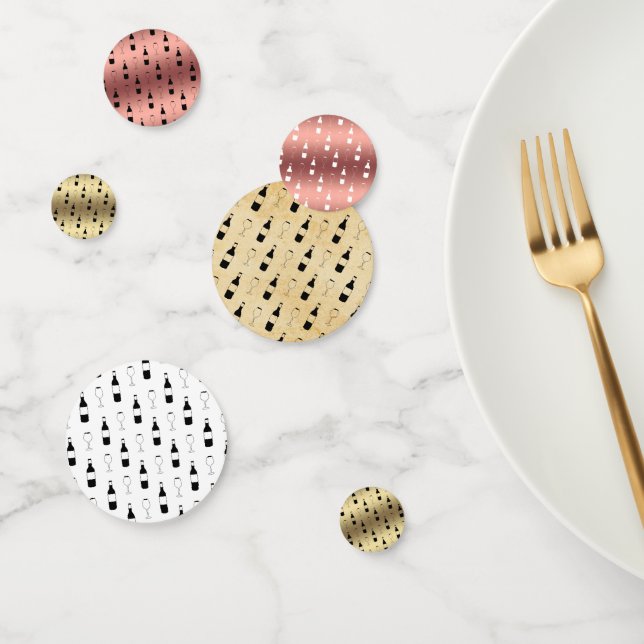 Chic Wine Bottle & Glass Party Confetti (Group)