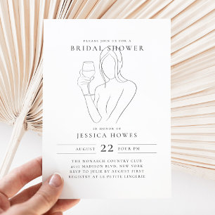 Chic Wine Bridal Shower Invitation