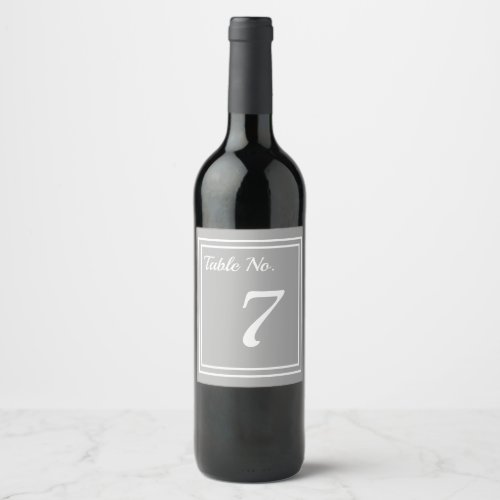 Chic Wine Label Table Number