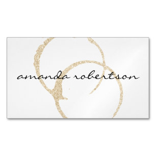 Chic Wine Stain Business Card Magnet