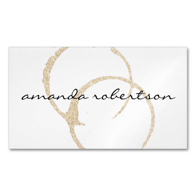 Chic Wine Stain Business Card Magnet (Front)