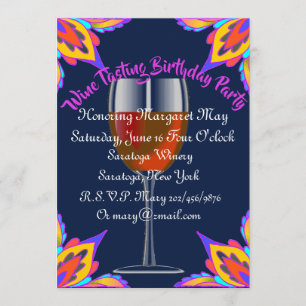 Chic Wine Tasting Birthday Party Invitation