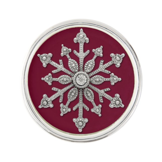 Chic Winter Wedding Snowflake Tie Pin (Front)