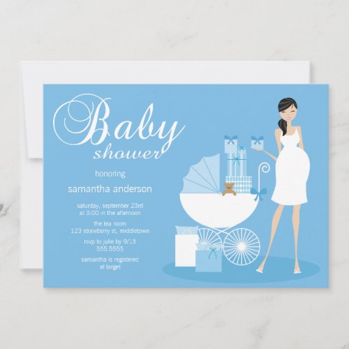Chic Woman Baby Shower Invitation - Boy