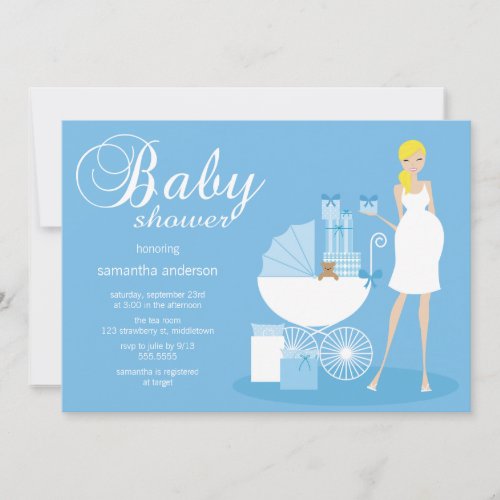Chic Woman Baby Shower Invitation - Boy