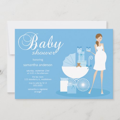 Chic Woman Baby Shower Invitation - Boy