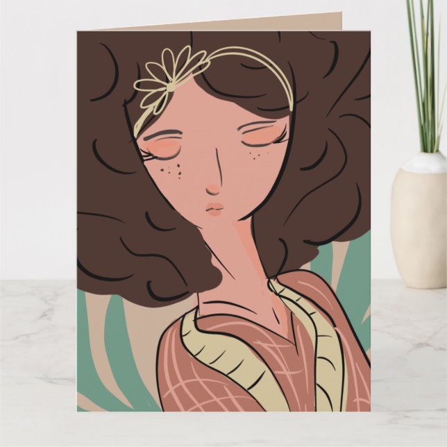 Chic Woman Plant Lover Blogger     Card (Front)