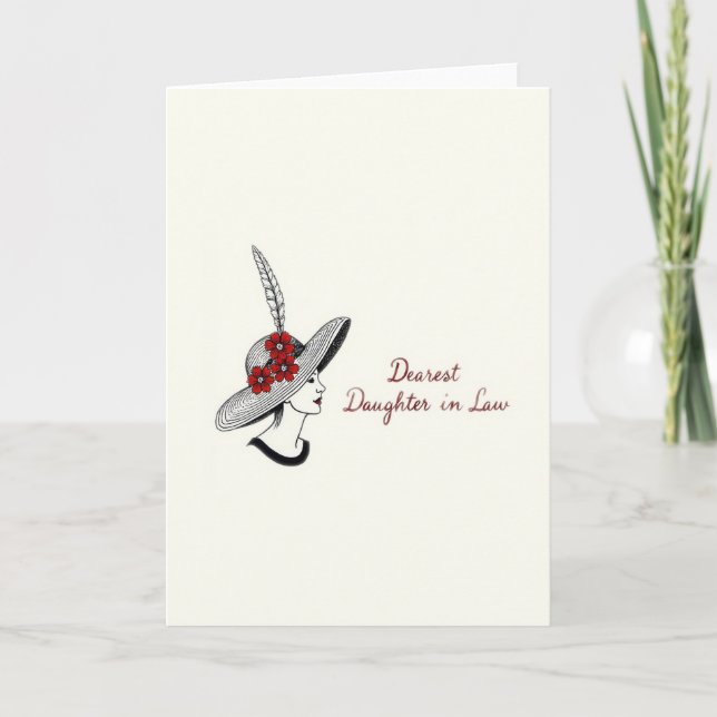 Chic Woman Profile Mothers Day Card (Front)