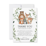 Chic Woodland Forest Animals Greenery Baby Shower Thank You Card Chic Woodland Forest Animals Greenery Baby Shower Thank You Card